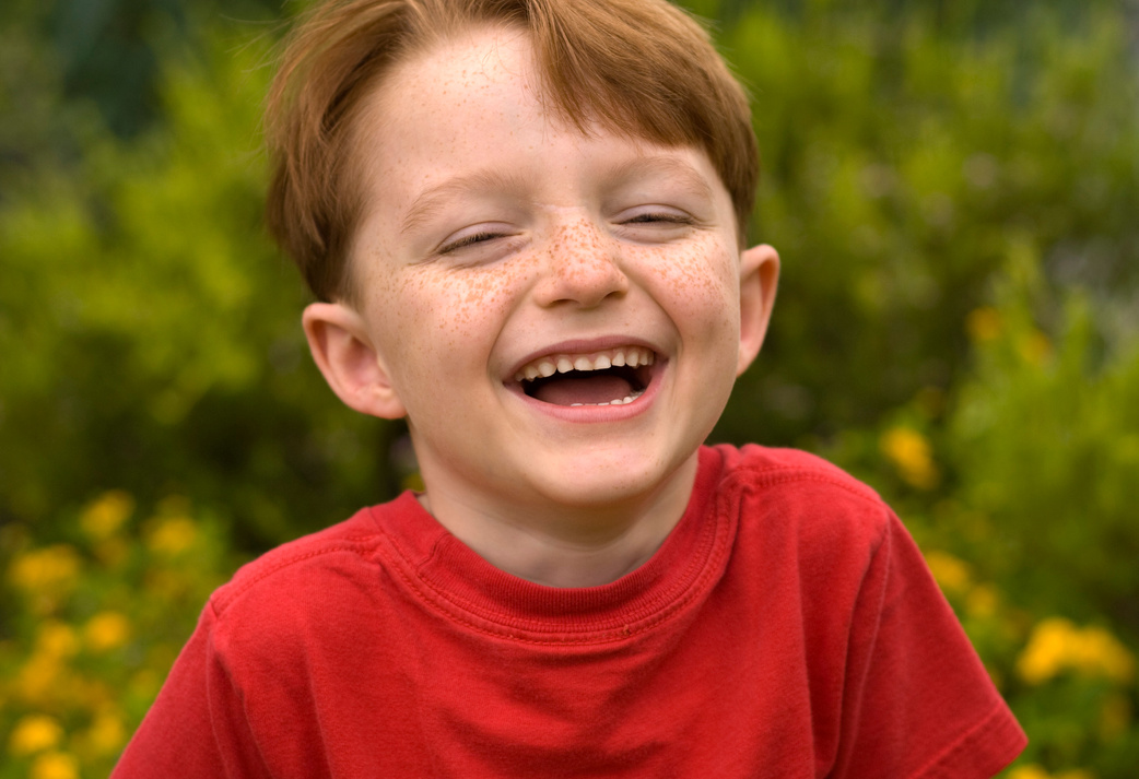 Boy Redhead Smiling, Laughing Happy Child
